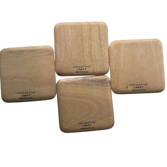 Hand Painted Folk Art Tropical Bird Wooden Coasters - Picture 6 of 6